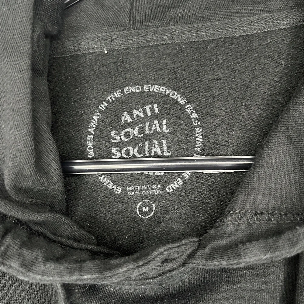 Anti Social Social Club x Fragment Blue Bolt Hoodie (FW19) Black Size M USED - Picture 8 of 8